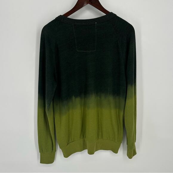 Aviator Nation RARE Dip Dye Ombre Green Embroidered Pullover Sweatshirt Small - Picture 6 of 12